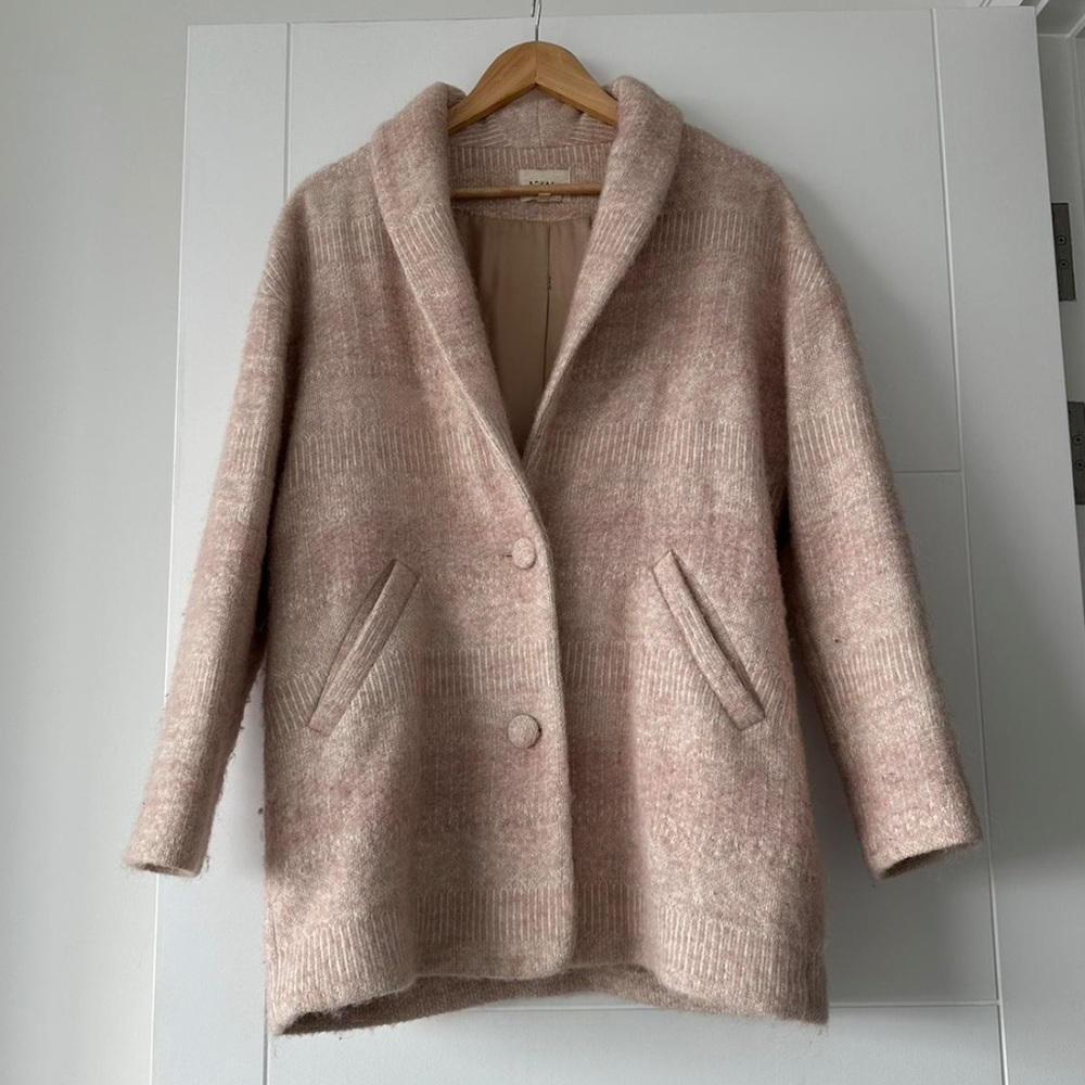 Sezane Pink Bow Coat
